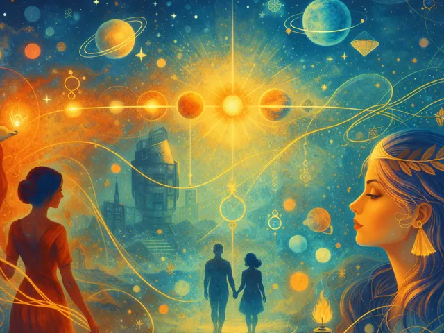 March 2026 newsletter illustration: A thread of destiny and practical devotion runs through the month. Mars conjunct the North Node on March 13 provides a push toward actions t