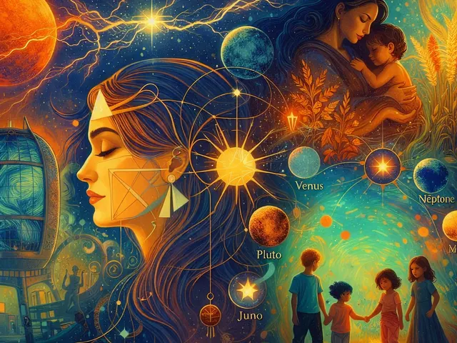 July 2026 newsletter illustration: The first half of the month accelerates toward sudden change. A very tight Mars conjunct Uranus on July 4 is the literal spark—unexpected op