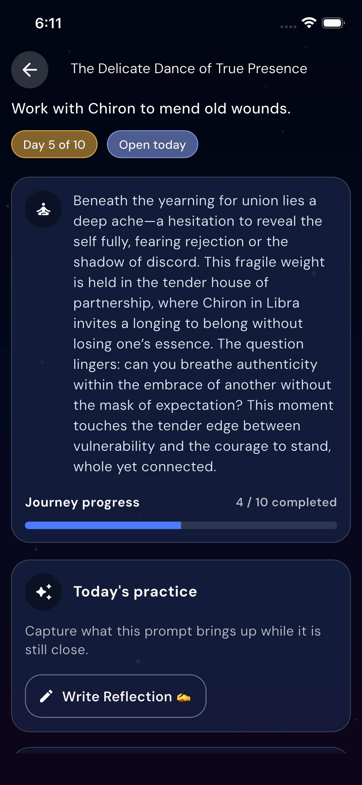 Astra Nora Journey reflection screen