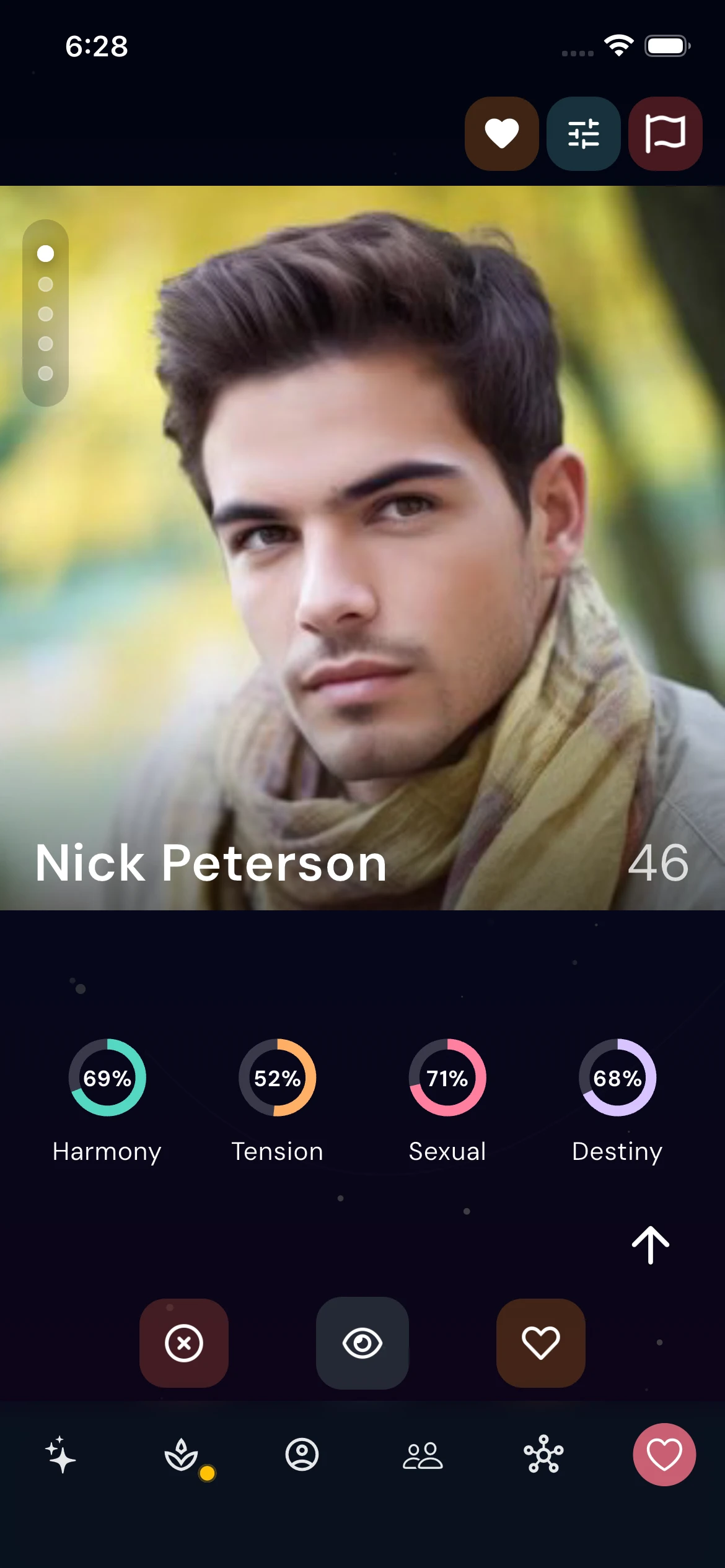 Astra Nora relationship compatibility profile screen